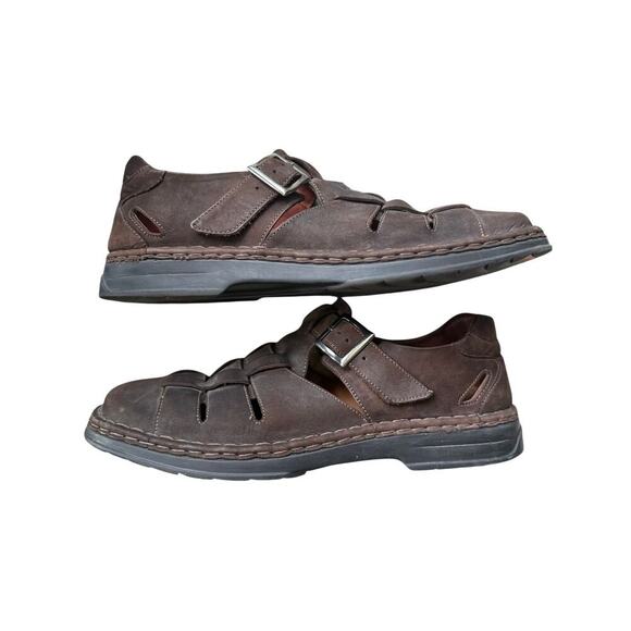 Josef Seibel Men’s Brown Leather Fisherman Sandals EU 47 US 13 Comfort Casual - Picture 2 of 5